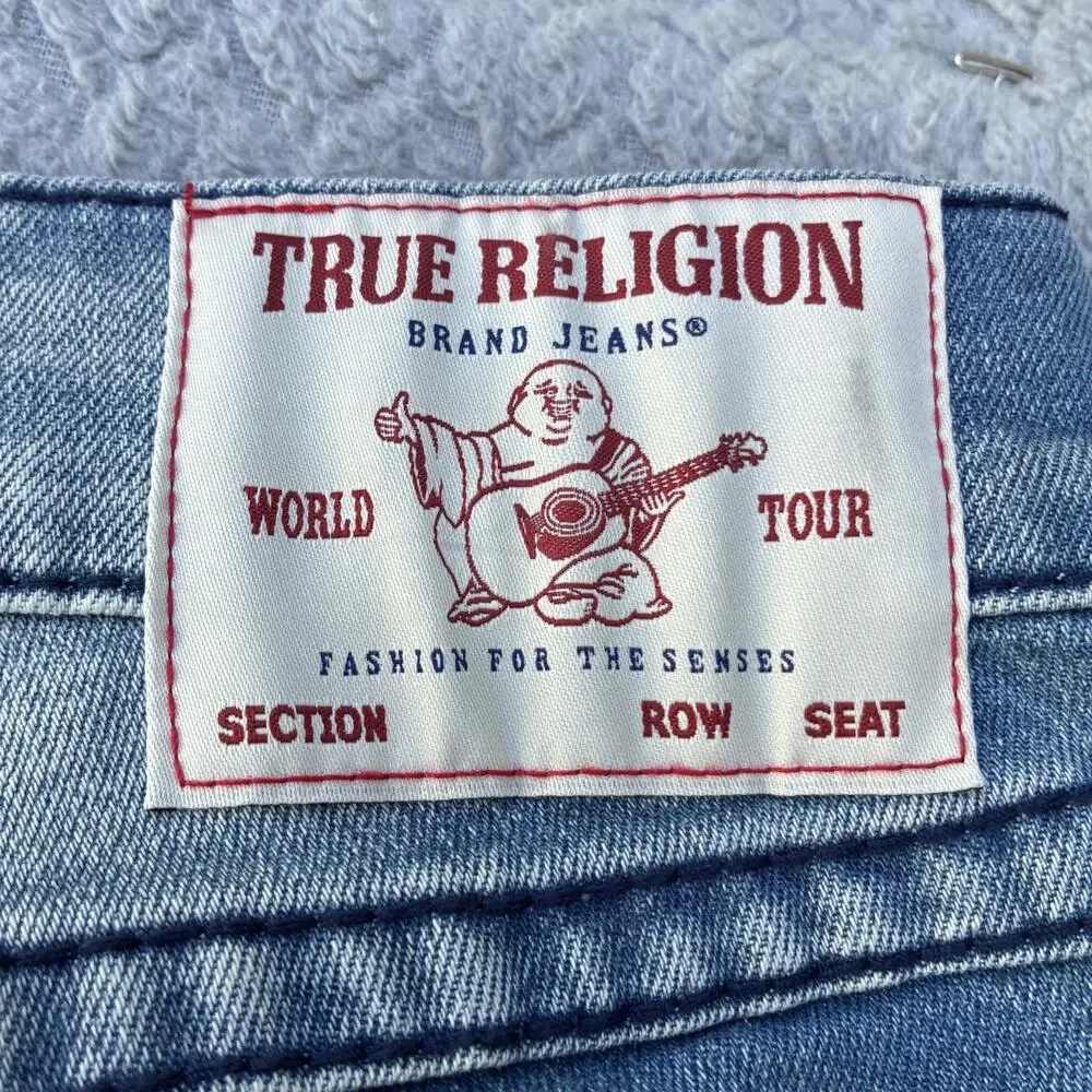 True Religion Jeans Patch Vinny Big T Flap Men’s 32 X 34 Ultra Baggy Varsity
